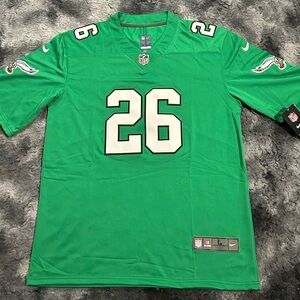 Philadelphia Eagles Saquon Barkley Kelly Green Throwback Jersey Size Large